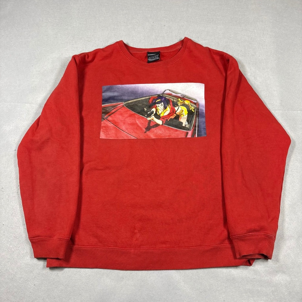 Dumbgood Cowboy Bebop Faye Valentine Red Graphic Sweatshirt Mens Medium
